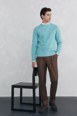 Pedro del Hierro Camisolas-Suéter gola redonda em formato de diamante Azul