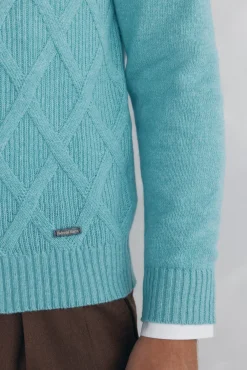 Pedro del Hierro Camisolas-Suéter gola redonda em formato de diamante Azul