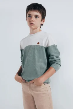 Springfield Kids Malhas-Suéter infantil com blocos de cores verde