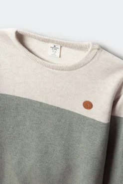 Springfield Kids Malhas-Suéter infantil com blocos de cores verde