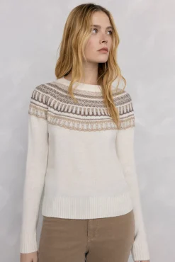 Pedro del Hierro Camisolas-Suéter jacquard geométrico Ecru