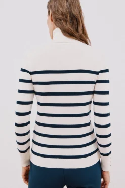 Cortefiel Camisolas-Suéter listrado de gola alta Azul