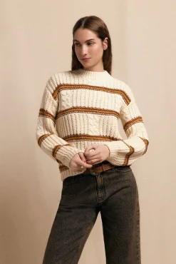 Slowlove Camisolas-Suéter malha de malha perolada Ecru