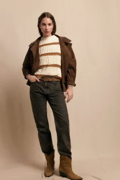 Slowlove Camisolas-Suéter malha de malha perolada Ecru