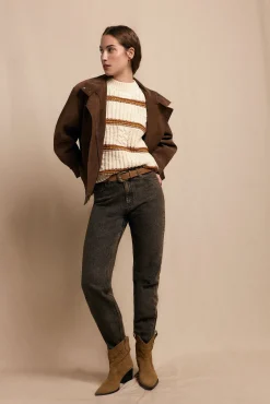 Slowlove Camisolas-Suéter malha de malha perolada Ecru