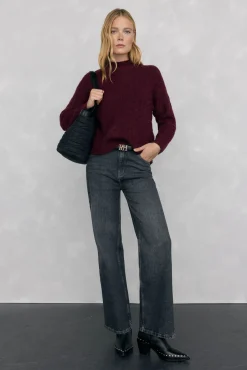 Pedro del Hierro Camisolas-Suéter oversized de fantasia Bordeaux