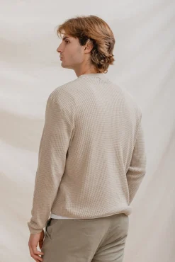 Celopman Camisolas-Suéter Quadrado Básico bege