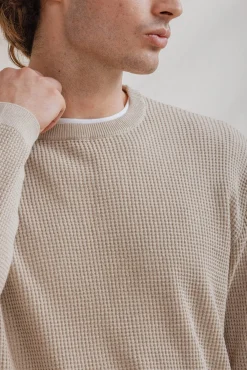 Celopman Camisolas-Suéter Quadrado Básico bege