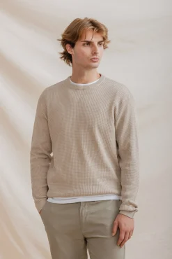 Celopman Camisolas-Suéter Quadrado Básico bege