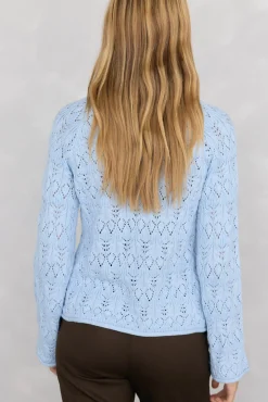 Pedro del Hierro Camisolas-Suéter vazado chique Azul