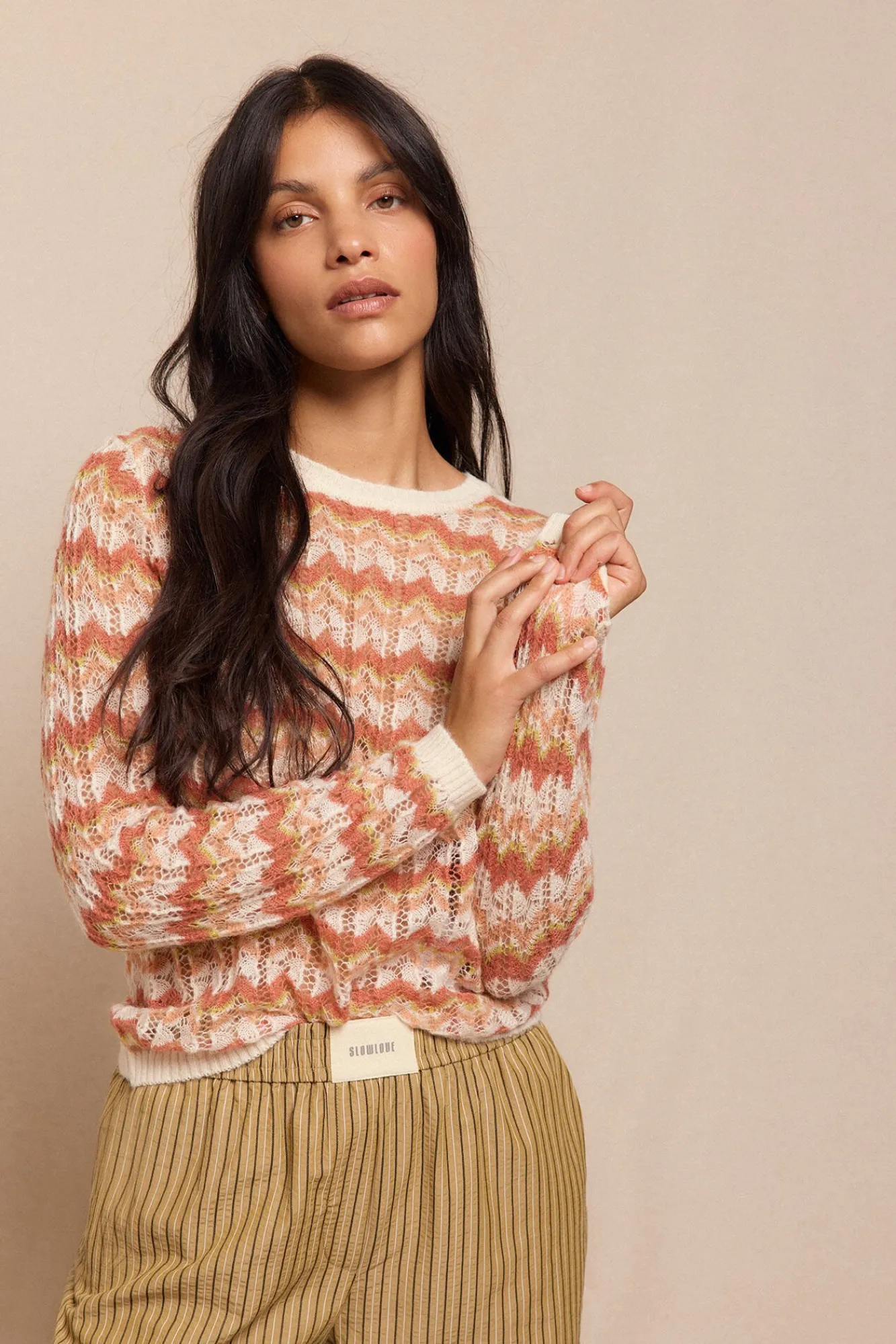 Slowlove Camisolas-Suéter vazado multicolor Multicolorido