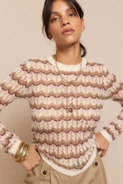 Slowlove Camisolas-Suéter vazado multicolor Tostado