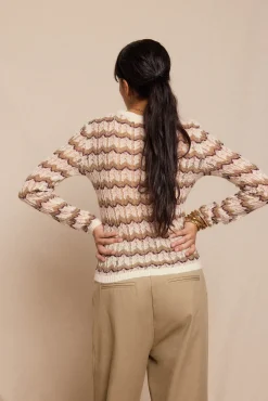 Slowlove Camisolas-Suéter vazado multicolor Tostado