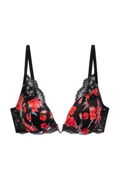 Dorina Roupa Interior-Sutiã Anahi Floral Bojo Soutien Com enchimento preto