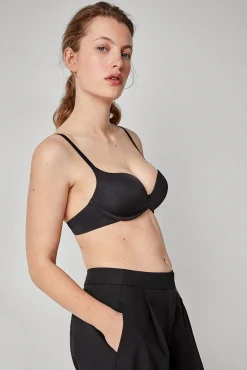 Gisela Roupa Interior-Sutiã push up sem aro preto
