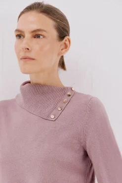 Cortefiel Camisolas-Sweater gola botões Roxo