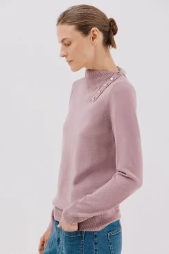 Cortefiel Camisolas-Sweater gola botões Roxo