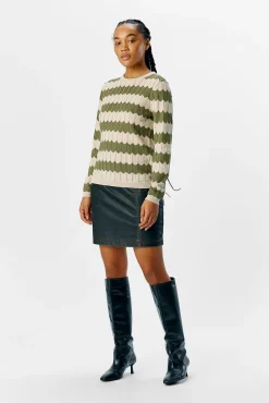 Object Camisolas-Sweater malha rendilhada Verde