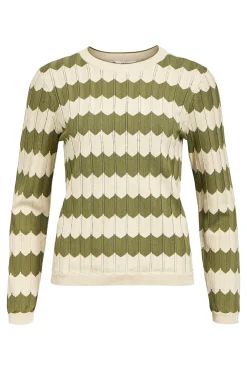 Object Camisolas-Sweater malha rendilhada Verde