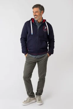 Privata Sweatshirts-Sweatshirt aberto com capuz e bolsos Azul