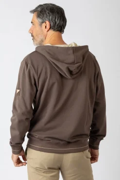 Privata Sweatshirts-Sweatshirt aberto com capuz e bolsos Castanho