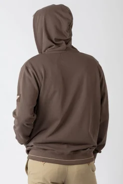 Privata Sweatshirts-Sweatshirt aberto com capuz e bolsos Castanho