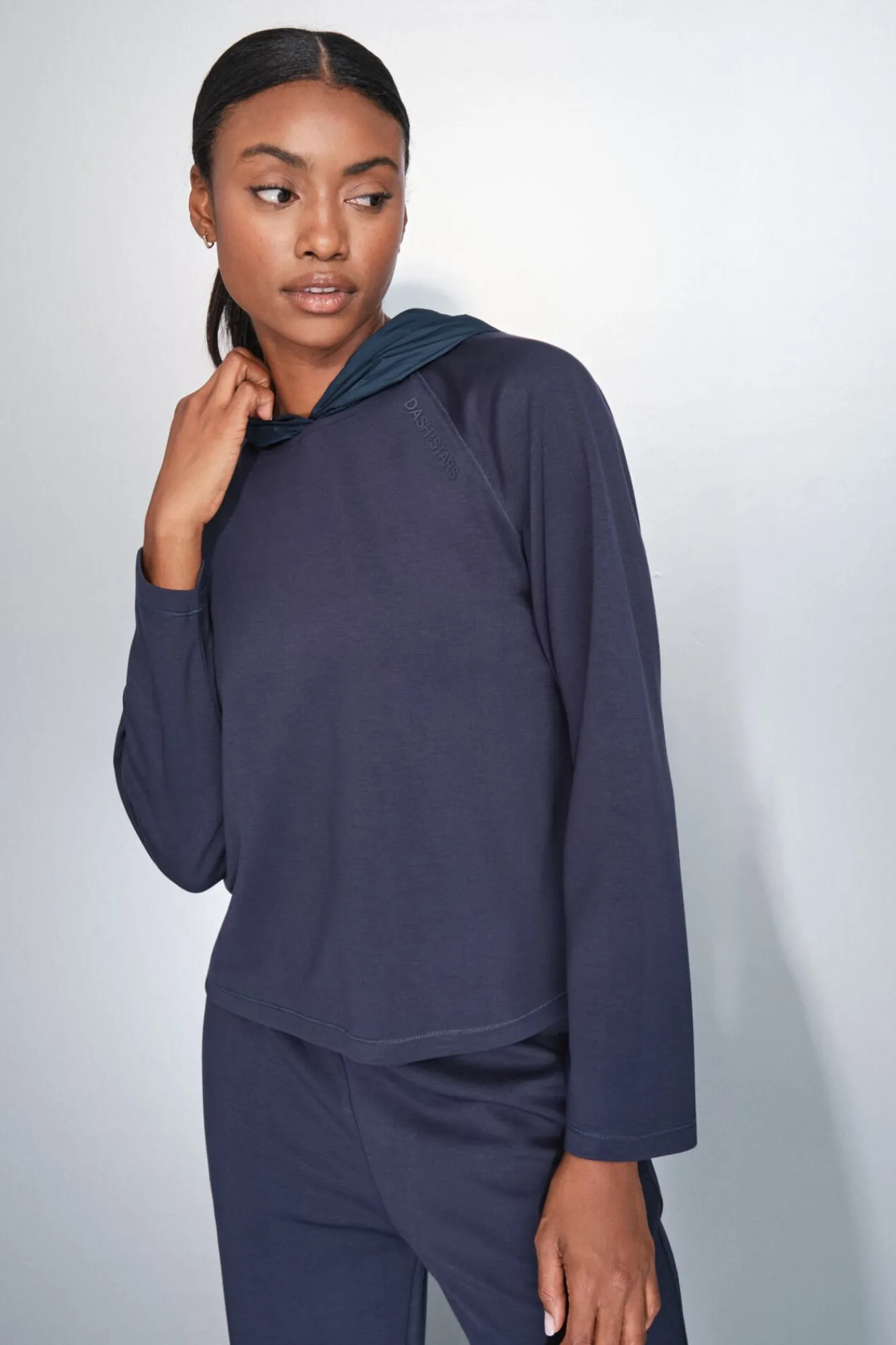 Dash and Stars Sweatshirts-Sweatshirt escuro com toque suave azul