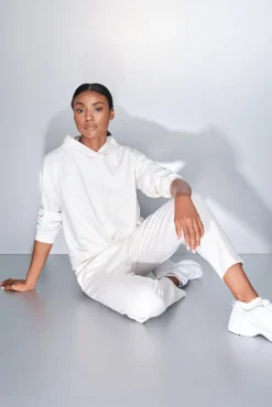 Dash and Stars Sweatshirts-Sweatshirt branco drapeado beige