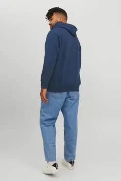 Jack & Jones PLUS Sweatshirts-Sweatshirt capuz print logo PLUS azul