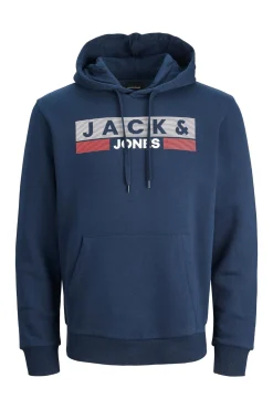 Jack & Jones PLUS Sweatshirts-Sweatshirt capuz print logo PLUS azul
