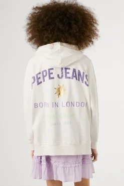 Pepe Jeans Sweatshirts-Sweatshirt com capuz de manga comprida com logo bordado e desenho nas costas estampado