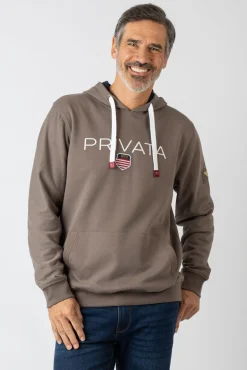 Privata Sweatshirts-Sweatshirt com capuz e bolsos Castanho