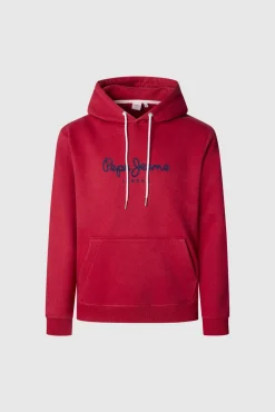 Pepe Jeans Sweatshirts|Camisolas-Sweatshirt com capuz e logotipo vermelho
