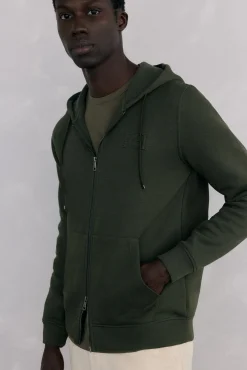 Pedro del Hierro Sweatshirts-Sweatshirt com capuz em tecido técnico Verde