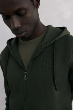 Pedro del Hierro Sweatshirts-Sweatshirt com capuz em tecido técnico Verde