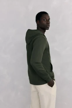 Pedro del Hierro Sweatshirts-Sweatshirt com capuz em tecido técnico Verde
