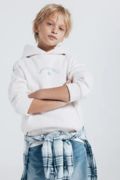 Springfield Kids Sweatshirts|T-Shirts-Sweatshirt com capuz Springfield branco