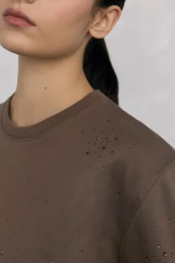 Pedro del Hierro Sweatshirts-Sweatshirt com detalhe de miçangas Verde