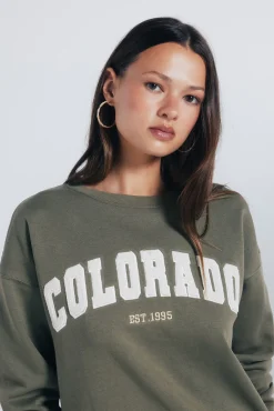 Springfield Sweatshirts-Sweatshirt com estampa urbana Caqui escuro