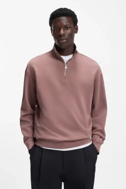 HUGO Sweatshirts-Sweatshirt com fecho-éclair Castanho