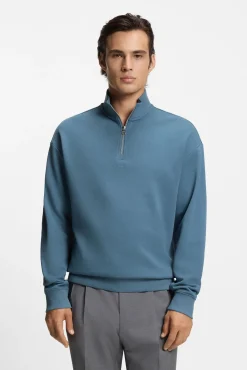 HUGO Sweatshirts-Sweatshirt com fecho-éclair Azul