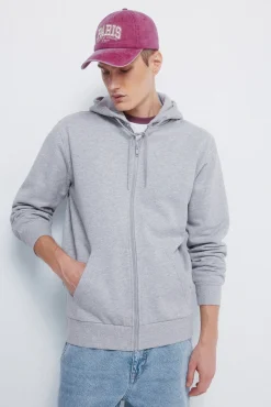 Springfield Sweatshirts-Sweatshirt com fecho-éclair e capuz cinzento