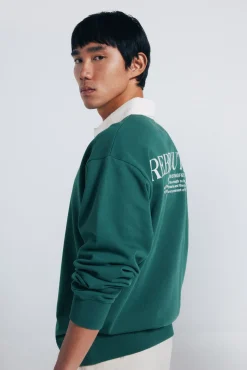 Springfield Sweatshirts-Sweatshirt com gola de rugby verde