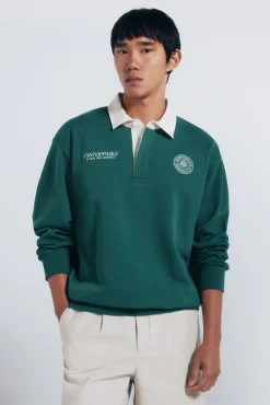 Springfield Sweatshirts-Sweatshirt com gola de rugby verde