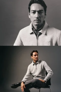 OOTO Sweatshirts-Sweatshirt com gola e fecho-éclair Cinzento