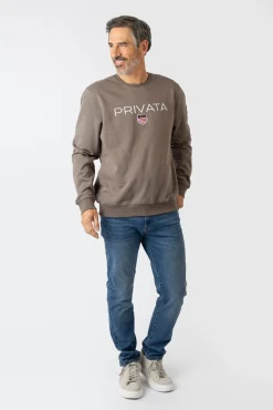 Privata Sweatshirts-Sweatshirt com gola redonda Castanho
