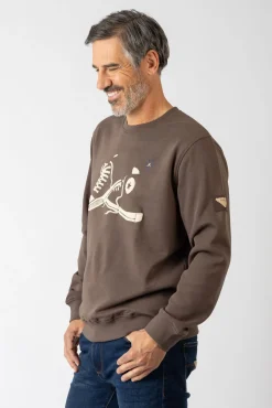 Privata Sweatshirts-Sweatshirt com gola redonda Castanho