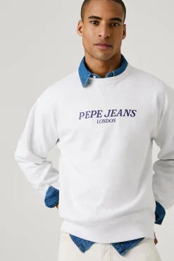 Pepe Jeans Sweatshirts-Sweatshirt com gola redonda , logo frontal e estampado nas costas. branco