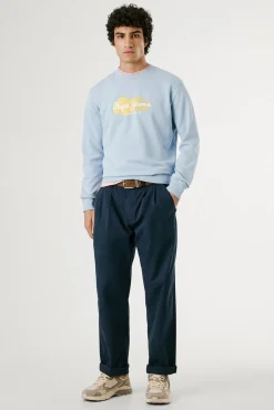 Pepe Jeans Sweatshirts-Sweatshirt com gola redonda , logo e estampado. azul
