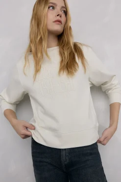 Pedro del Hierro Sweatshirts-Sweatshirt com logo da PDH Ecru
